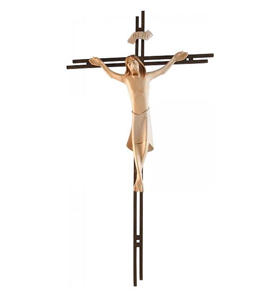 Kruzifix Raphael, mit Stahlbalken in Corten 2Fach