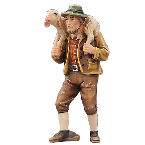 Bauer mit geschultertem Schaf