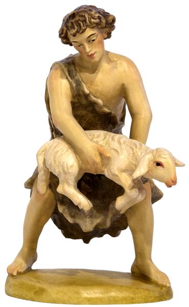 Hirte gebeugt mit Schaf