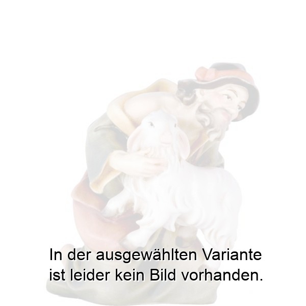 Hirte kniend mit Schaf Hirte kniend mit Schaf