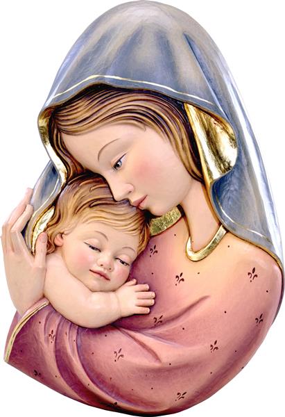 Madonnenrelief blau-rot Madonnenrelief blau-rot