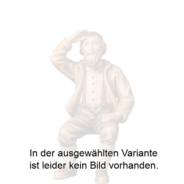 Bauer sitzt und schaut