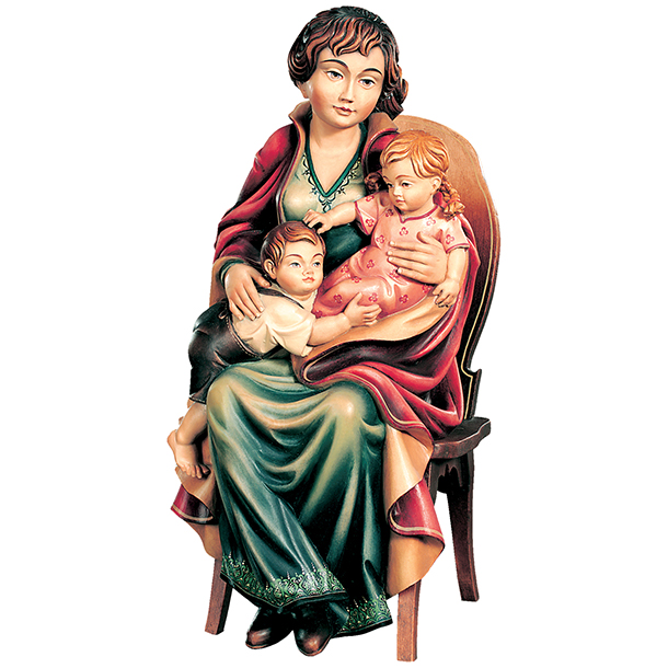 Mutter sitzend mit zwei Kinder Mutter sitzend mit zwei Kinder