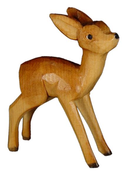 Bambi stehend in Zirbel Bambi stehend in Zirbel