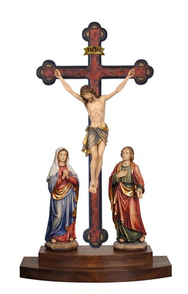 Kreuzigungsgruppe Siena auf Stehbalken Barock