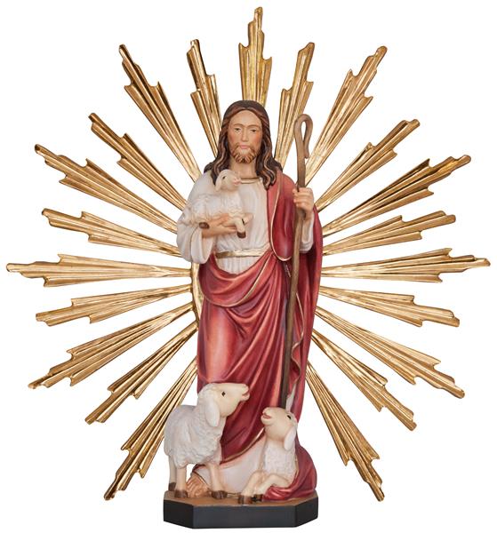 Jesus der Gute Hirte mit Strahlenkranz