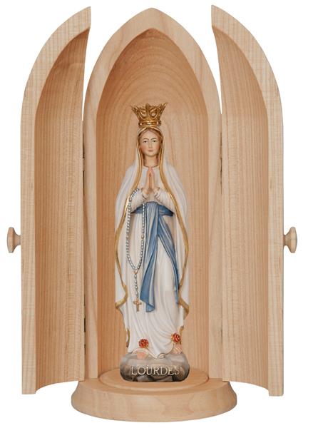 Nische mit Madonna von Lourdes mit Krone