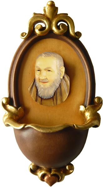 Weihwasserbecher mit Padre Pio Relief Weihwasserbecher mit Padre Pio Relief