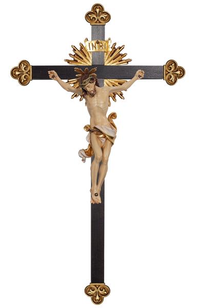 Christus Leonardo mit Gloriole auf Balken Barock mit Strahlen Christus Leonardo mit Gloriole auf Balken Barock mit Strahlen