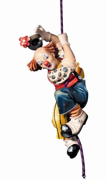 Clown abseilend