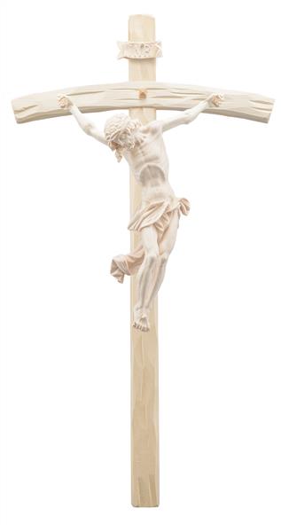 Christus barock mit gebogenem Kreuz Tuch Christus barock mit gebogenem Kreuz Tuch