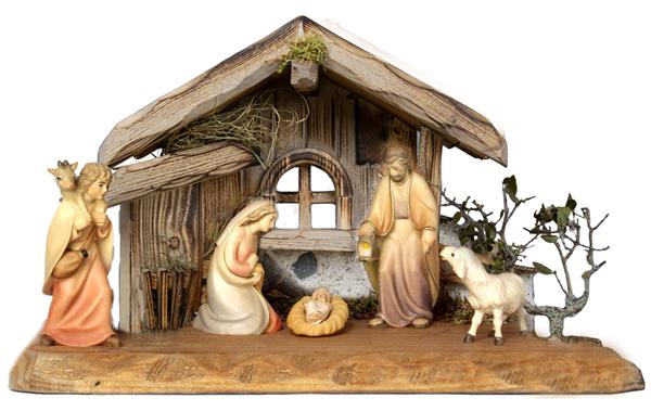 Familienstall mit Original Rudolf Figuren 5 tlg.