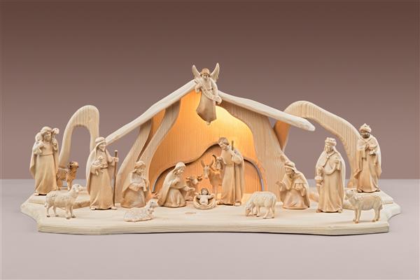 Licht Krippe SET 17 Figuren+Stall Licht+Beleuchtung