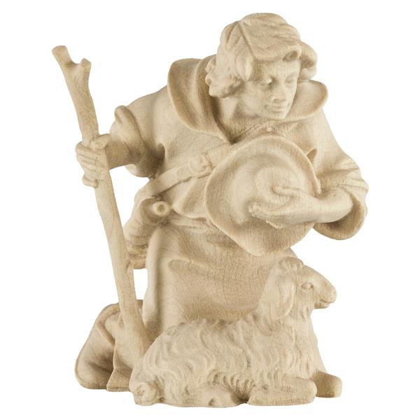 Hirt kniend mit Stock und Schaf Hirt kniend mit Stock und Schaf