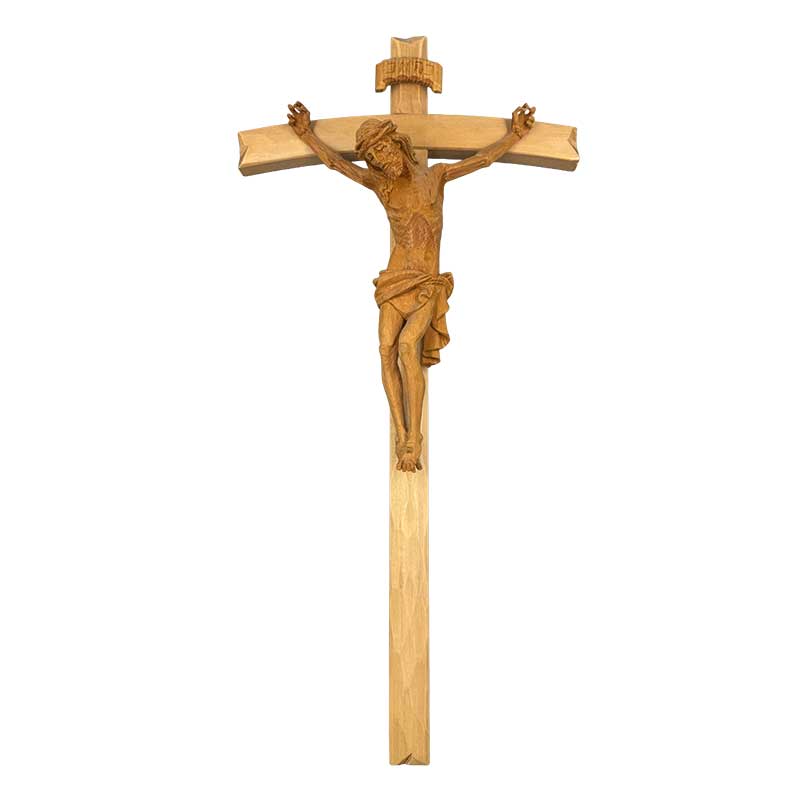 Kruzifix mit Christus aus Zirbelholz