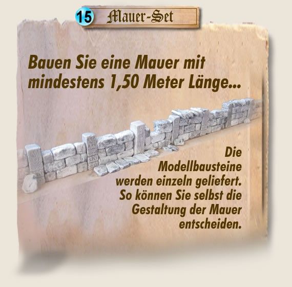 Mauer Set, mindestens 1,50 Meter Länge