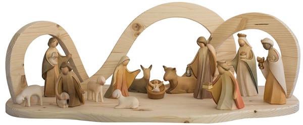 Krippenstall Dünen natur mit Aram Figuren Set 13 tlg. Krippenstall Dünen natur mit Aram Figuren Set 13 tlg.