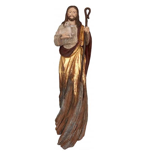 Jesus der gute Hirte Wurzelschnitzerei