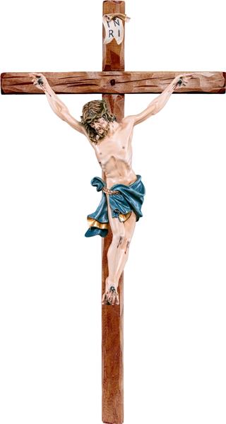 Alpenchristus blau mit geradem Kreuz Alpenchristus blau mit geradem Kreuz