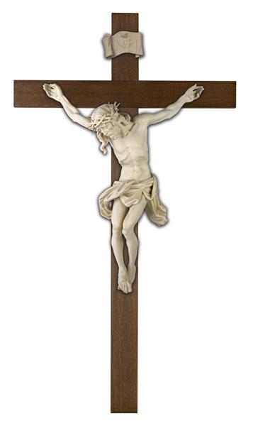 Kruzifix Romerio mit Dornen, Kreuz gerade glatt Kruzifix Romerio mit Dornen, Kreuz gerade glatt