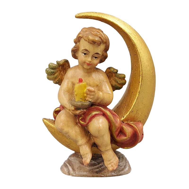 Engel im Mond mit Kerze
