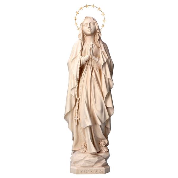 Madonna Lourdes mit Schein 12 Sterne - Lindenholz geschnitzt