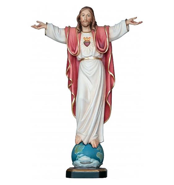 Herz Jesus Statue stehend auf Konsole Holz Herz Jesus Statue stehend auf Konsole Holz