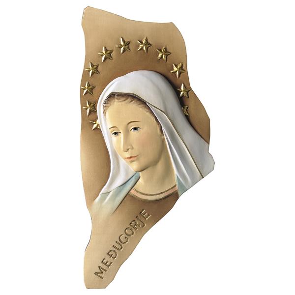 Relief Madonna Medjugorje mit Schein Relief Madonna Medjugorje mit Schein