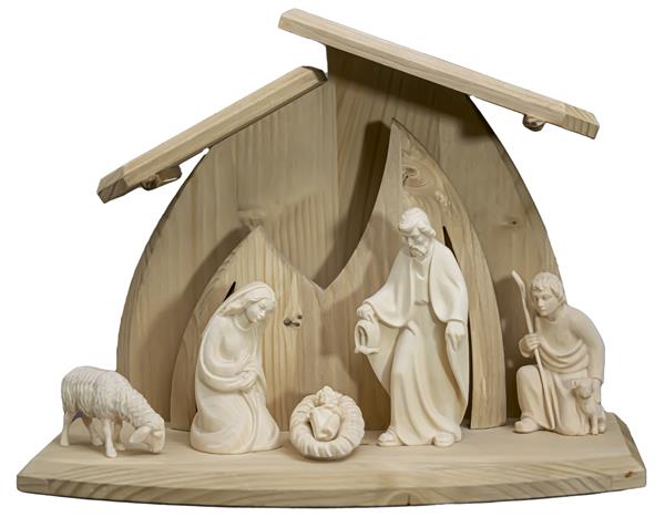 Familienstall Altea + Rudolfkrippenfiguren 5 tlg.