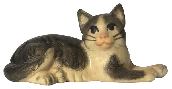 Katze liegend schwarz-weiß