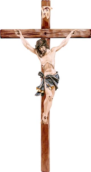 Alpenchristus blau mit geradem Kreuz