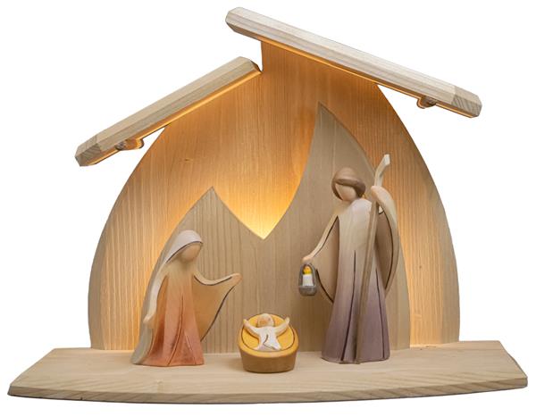 LED Familienstall Altea mit Hl. Familie Aram 4 tlg. LED Familienstall Altea mit Hl. Familie Aram 4 tlg.