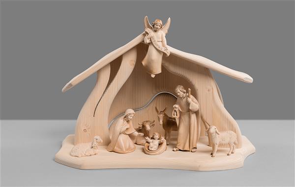 Licht Krippenset 8 Figuren + Stall Licht