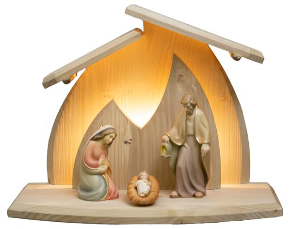 LED Familienstall Altea + Rudolfkrippenfiguren 3 tlg.
