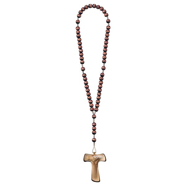 Rosenkranz Braun mit Kreuz des Frieden Tau Rosenkranz Braun mit Kreuz des Frieden Tau