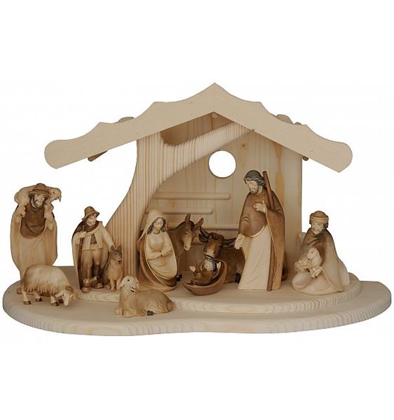 Stall modern mit 12 Figuren der Morgensternkrippe