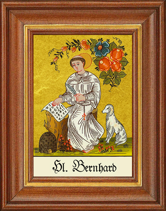 Hl. Bernhard - Hinterglasbild Hl. Bernhard - Hinterglasbild