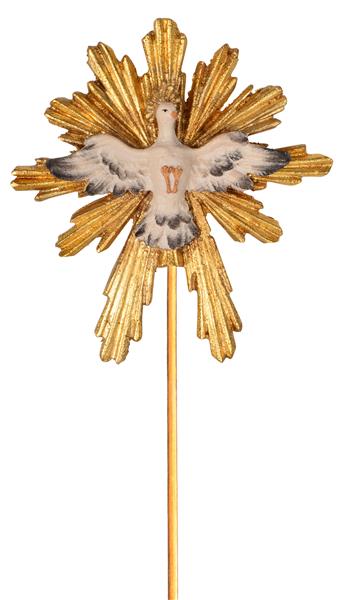 Hl. Geist mit Strahlenkranz auf Stab