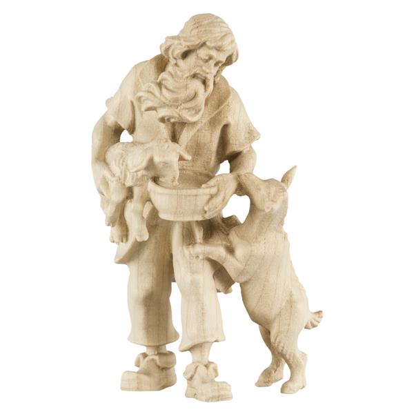 Hirt stehend mit Schaf und Ziege Hirt stehend mit Schaf und Ziege