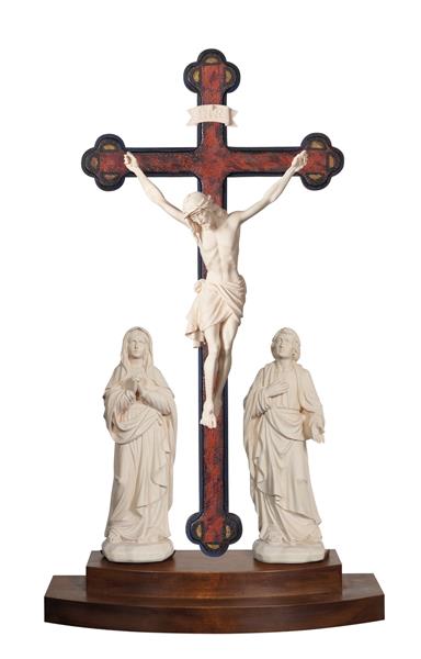 Kreuzigungsgruppe Siena auf Stehbalken Barock Kreuzigungsgruppe Siena auf Stehbalken Barock