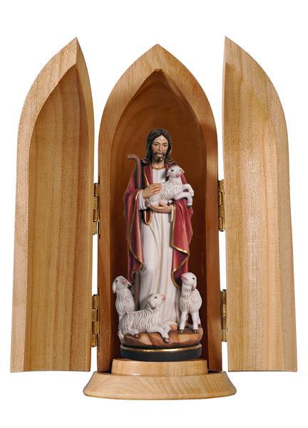 Jesus der gute Hirte in Nische