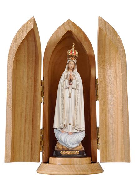 Madonna Fátima Capelinha mit Krone in Nische