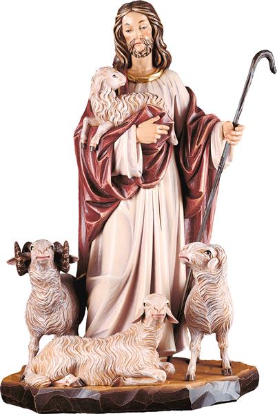 Jesus der gute Hirte mit Schafe