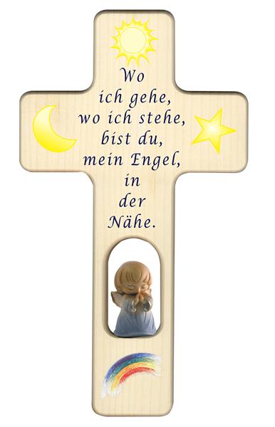 Kreuz mit Engel 'Wo ich gehe..' Kreuz mit Engel 'Wo ich gehe..'