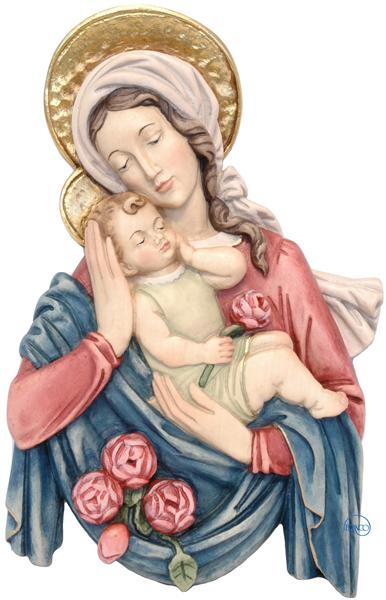 Madonna Relief mit Kind und Rosen Madonna Relief mit Kind und Rosen