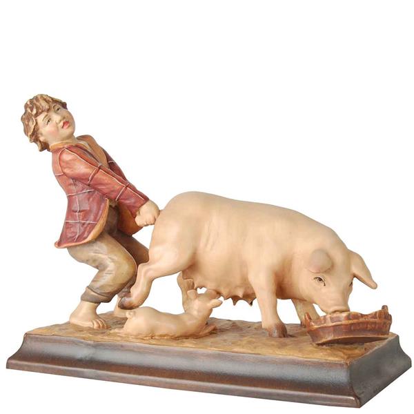 Hirtenjunge mit Schwein Hirtenjunge mit Schwein