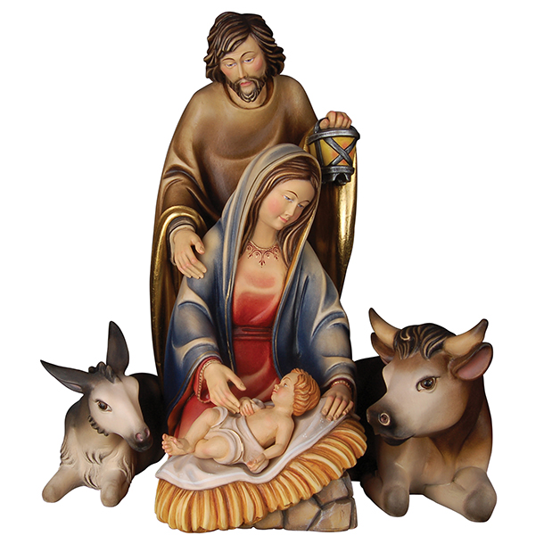 Familiengruppe mit Ochs und Esel Familiengruppe mit Ochs und Esel