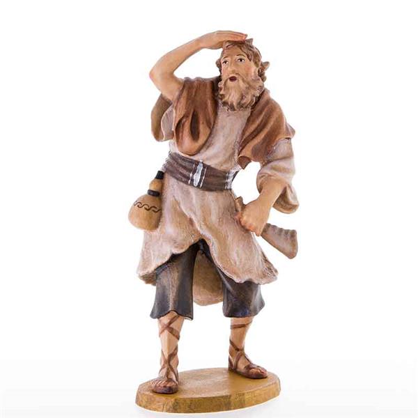 Hirt mit Hand an Stirn haltend und Horn Hirt mit Hand an Stirn haltend und Horn