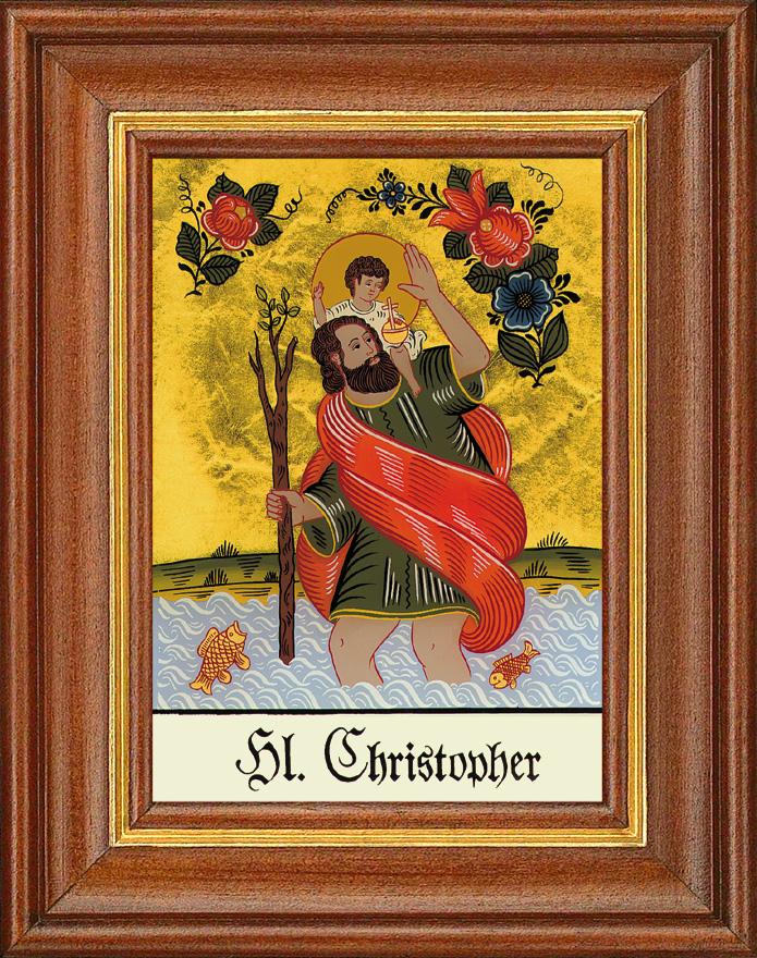 Hl. Christopher - Hinterglasbild Hl. Christopher - Hinterglasbild