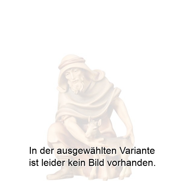 Hirt kniend mit Kitz
